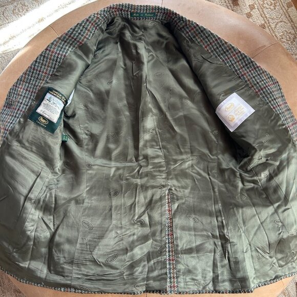 Wool Cashmere Tweed Plaid Blazer Jacket Heritage Classic Donegal Ireland, M - Picture 9 of 15